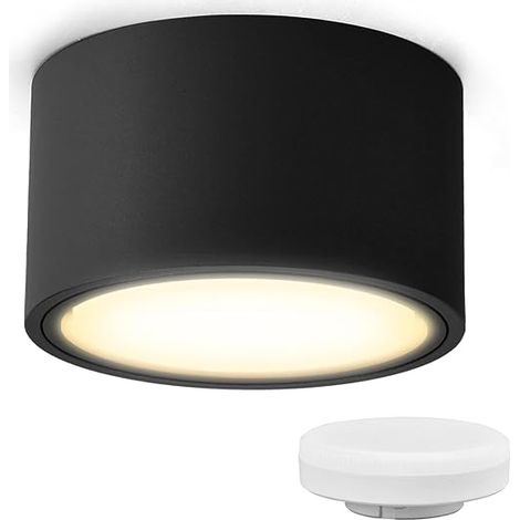 LED Overhead Spotlight IP44 Diameter 95 x 55 mm Ceiling Light Included 6 W Replaceable GX53 Bulb 3000 K Warm White 550LM Ceiling Spotlight LED Downlight for Bathroom Kitchen (1/5)