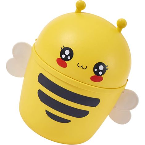 1 PCS Mini Poubelle Abeille Corbeille De Bureau Petite Poubelle De Bureau Voiture Poubelles En Fer Poubelle Kawaii Mini Poubelle (1/5)