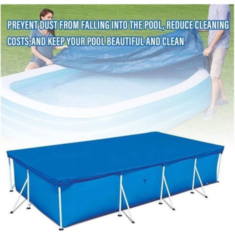 Bâche De Protection Piscine Rectangulaire - Polyéthylène 180 G/M² - Pour Piscines Hors Sol Et Enterrées - 1 Pièce (1/5)