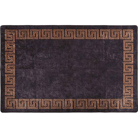 Maison Exclusive - Teppich Waschbar Schwarz und Golden 160x230 cm
