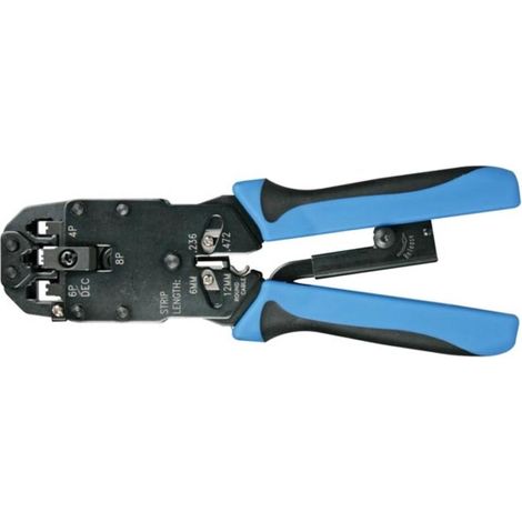Toolland Pinza crimpatrice professionale blu e nera