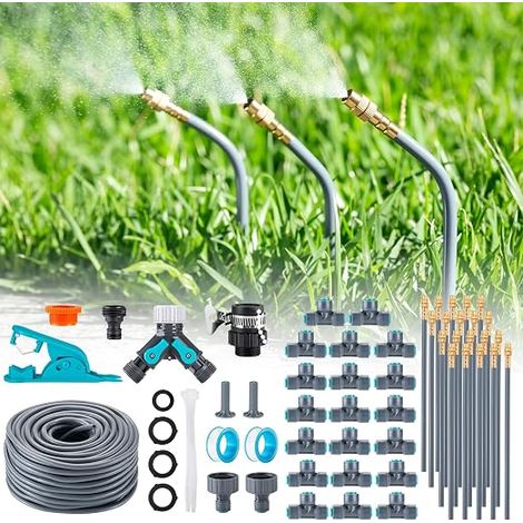 360° Automatic Garden Irrigation System, Drip Irrigation with Precise Flow Control, Watering System Cooling System for Greenhouse, Raised Bed, Patio (1/5)