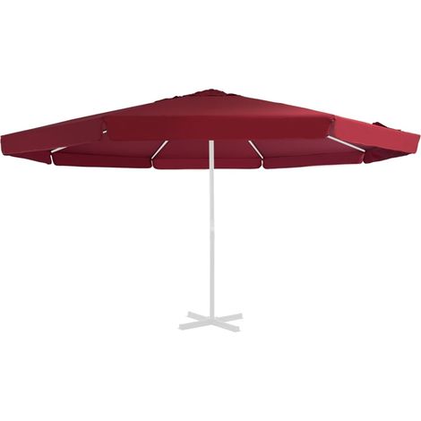 Tissu de remplacement pour parasol d'extérieur Bordeaux 500 cm