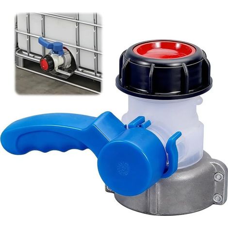 Robinet Cuve 1000L Adaptateur Cuve 1000L DN50 (75mm), Adaptateur IBC, Vanne de Vidange de Cuve en Alliage d'Aluminium, Connecteur Cuve IBC Papillon pour Robinet de Vidange, Citerne de Pluie (1/5)