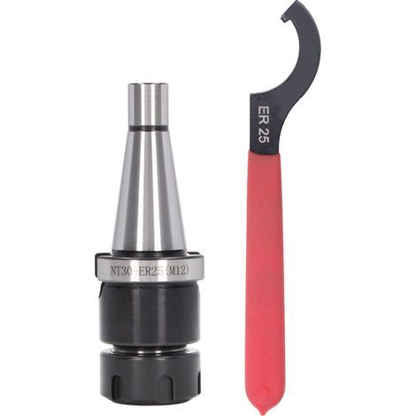 CNC turning and milling collet chuck, industrial tool accessories, hardware, M12 NT30 ER25 - Universal mounting (1/5)