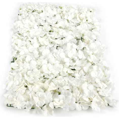 Décoration murale de fleurs artificielles à faire soi-même, fleurs en soie blanches pour fond de scène de mariage. (1/5)