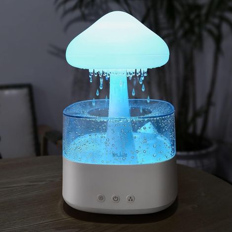 Trade Shop - Humidificador De Lluvia Nube Difusor De Aceite Esencial Aromaterapia Con 7 Luces - (1/5)