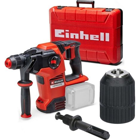 Einhell 18v 36V X-Change Cordless SDS Hammer Drill + Keyless Chuck + Adapter (1/5)