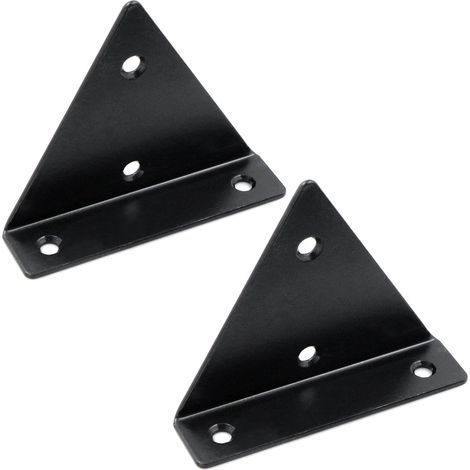 Wall Shelf Bracket Shelf Bracket - Metal with Heavy Duty Lip Wall Mounted Floating Bracket with Matching Screws for DIY Open Shelves, 8 10cm Wall Shelf 2 Pieces (Black)- (1/5)
