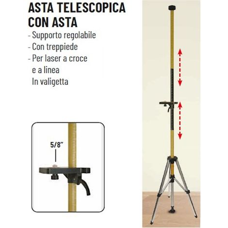 METRICA Asta telescopica da 3,6 m con treppiede - 60560