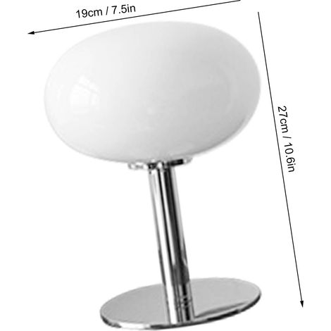 Lampe de chevet blanche avec pied en fer, forme mignonne, simple et moderne. Interrupteur à bouton. (1/5)