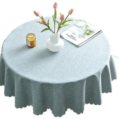 Wasserabweisendes Mikrofaser-Finishtuch, rund, für den Innen- und Außenbereich – 140 – blaugrau – Spitze (1/5)