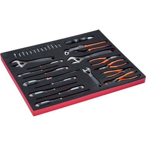 BAHCO - Jeu de tournevis/clés/pinces, module mousse 3/3 Fit&Go - 28 pcs
