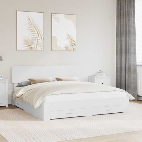 Struttura del letto Bianco 180 x 200 cm Legno multistrato vidaXL (1/5)