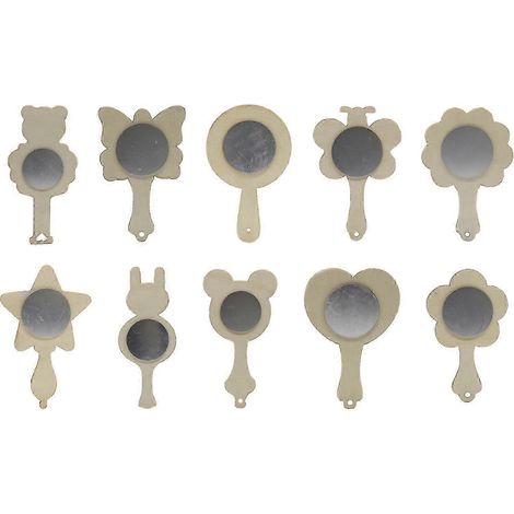 10 miroirs en bois bruts non peints, non finis, pour enfants, à peindre ou à utiliser comme miroir de maquillage portable