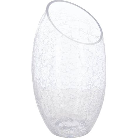 Jarrón curvo - vidrio craquelado - H23 cm - Atmosphera créateur d'intérieur