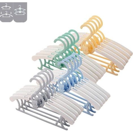 Lot de 20 cintres empilables pour bébé - avec porte-pantalons - antidérapants - pour vêtements de tout-petits - 4 couleurs