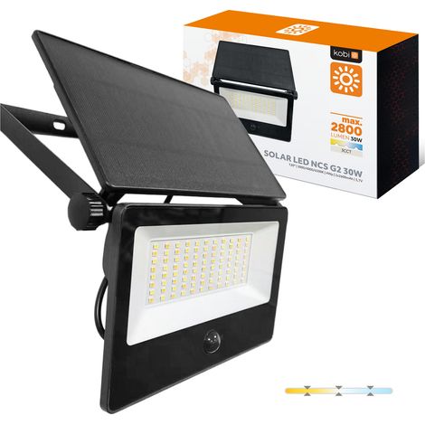 Projecteur solaire LED 30 W 2800 lm à 3 températures de couleur avec détecteur de mouvement noir IP54 Kobi NCS G2 (1/5)