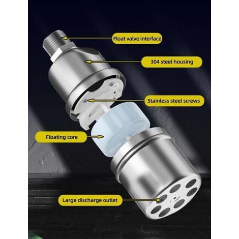 Valvola a galleggiante da 1/2" applicabile per serbatoi d'acqua per piscine - Valvola di controllo automatico del livello dell'acqua - Valvola galleggiante di riempimento automatico per basso livello (1/4)