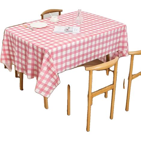 Nappes, PVC jetables, design à carreaux moderne, 2pcs-c, Rose (1/2)