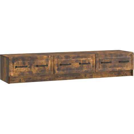 Mobile TV Rovere Fumo 147 x 34,5 x 27 cm Legno ingegnerizzato vidaXL