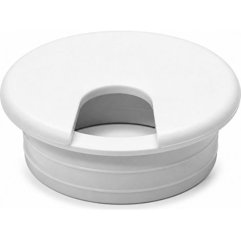 Passe Câble 2 Plastique pour Bureau Maison Blanc (1/5)