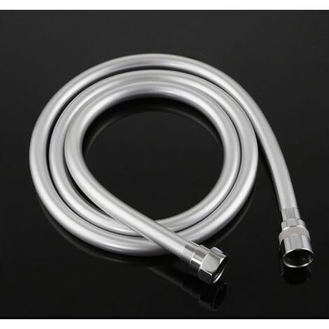 HOXILEELEO - Tubo doccia anti-torsione del tubo doccia 2.0 m, PVC, grigio, argento. (1/5)