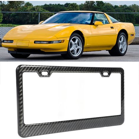 Les cadres et supports de plaques d'immatriculation en fibre de carbone aux normes américaines conviennent aux Chevrolet Corvette C6, C7 et C8. (1/5)