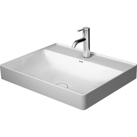 Vasque à poser DURASQUAdroite sans débordement m trou B 600x470mm o trouwe