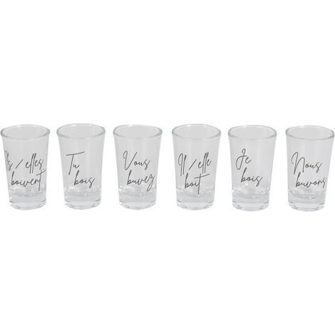 Lot de 6 Verres à Shooter "Cocktail" 7cm Transparent (1/3)