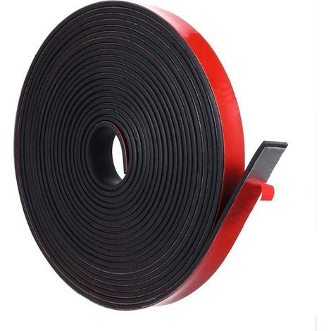 Bande en caoutchouc autocollante - 4,5 m x 12,5 mm x 1,5 mm - En néoprène - Tapis de protection de construction - Caoutchouc plein (1/5)