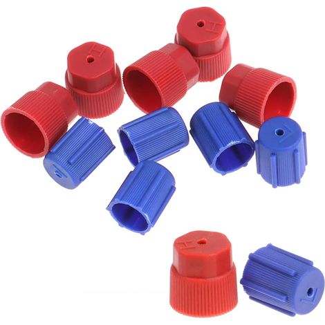 CSPARKV - 10 tapones para aire acondicionado de coche R134a, para servicio de aire acondicionado, para carga de alta y baja presión de la válvula del aire acondicionado.