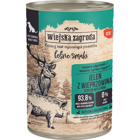 Wiejska Zagroda Comida húmeda para perros Adult Ciervo Cerdo 400g