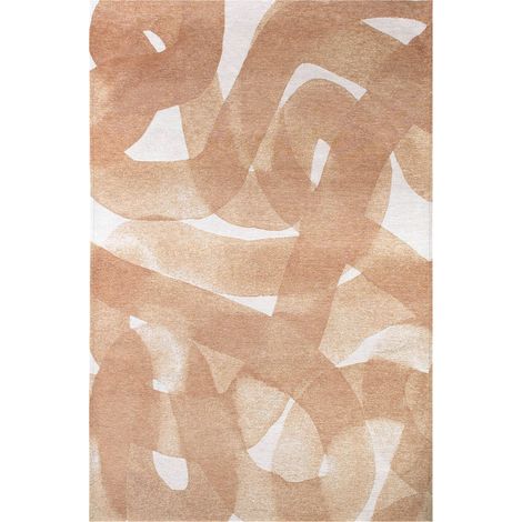 Tapis intérieur extérieur rose jacquard antidérapant - 140 x 200 cm (1/5)