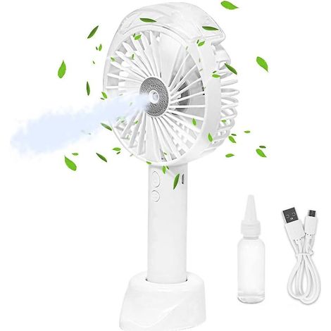 Weißer tragbarer Taschenventilator mit USB-aufladbarem Akku (1/5)