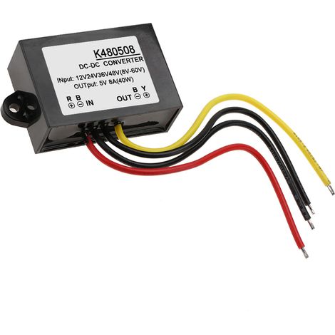Convertisseur abaisseur DC-DC 12V/24V/36V/48V vers 5V 8A, module d'alimentation régulée réducteur de tension (1/5)