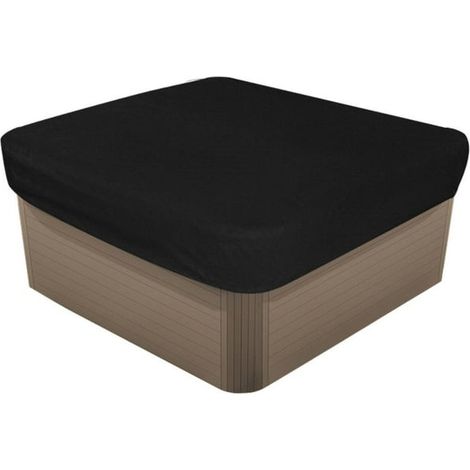 Couverture carrée extérieure pour spa, imperméable, résistante aux UV, avec revêtement argenté et toile Oxford anti-poussière (90,9 x 90,9 x 11,8 pouces) (1/5)