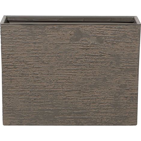 Maceta de piedra marrón 25 x 60 x 45 cm rectangular para interior y exterior Edessa