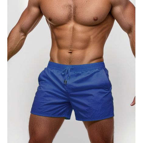 Pantalones cortos de playa para hombre con bolsillos, azul Recea L