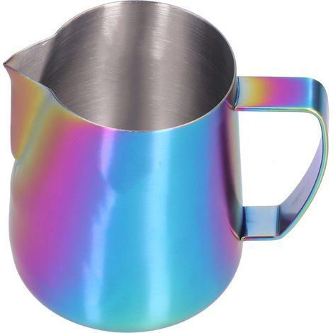 Pichet à mousser le lait, tasse à mousser le café élégante en acier inoxydable, jus pour milkshakes entre amis (1/5)