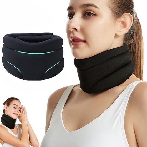 Collare di supporto cervicale morbido e correttore posturale, unisex, nero (1/5)