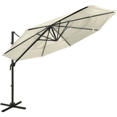 Sonnenschirm mit Aluminium-Mast 4-lagig Sandfarben 3x3 m