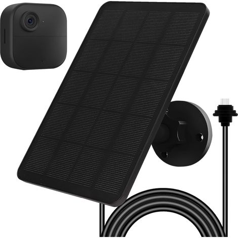 Panneau Solaire pour Caméra, 4W Chargeur Solaire Compatible avec Outdoor 4 (4th Gen) Camera, avec support ajustable, 13,12ft Charge Cable, IP65 Waterproof (1/5)