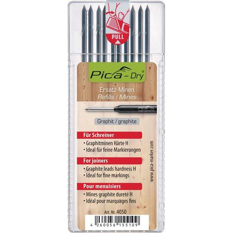 Pica DRY Pencil 3030 Refill Leads Graphite Joiners Dry Surface Fine Marking 4050