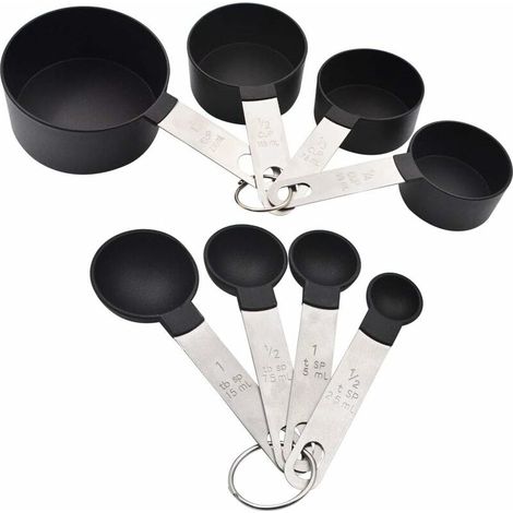 royaluxe - Tasse à mesurer en Plastique avec cuillère à mesurer - Ensemble de 8 pièces - Tasse et cuillère (1/5)