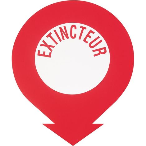 Etiquette Extincteur rouge et blanc diamètre 200 mm - CODITHERM DISTRIBUTION