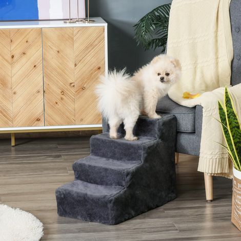 Housse amovible à 4 marches - pour petits chiens 44 cm Gris foncé - Pratique