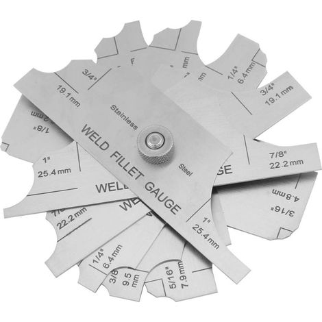 Lot de 7 jauges de filets de soudure en acier inoxydable 0,6 à 2,5 cm (1/5)