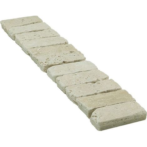 Bordura de travertino natural - ALBEDO PIEDRA - AL-005 - 5x30 cm - Marfil (1/2)