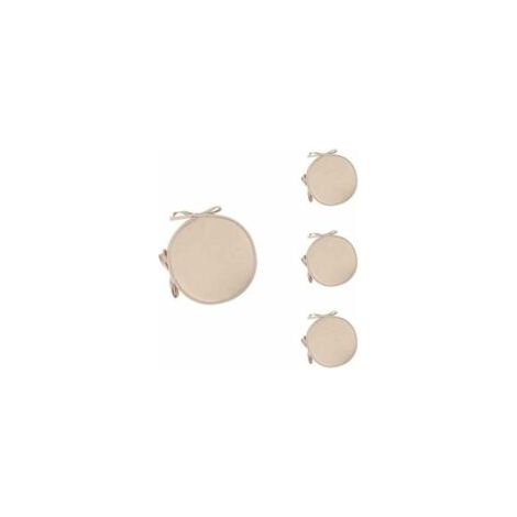 Set mit 4 runden Sitzkissen, Stuhlkissen für Esszimmer, Garten, Zuhause, Büro, Küche (beige) - Crezuo